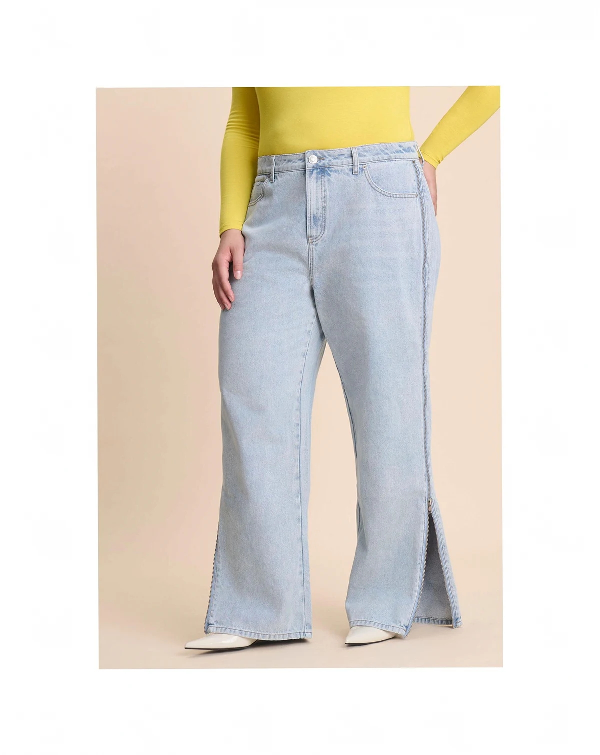 Women's Side Zip Loose Jean