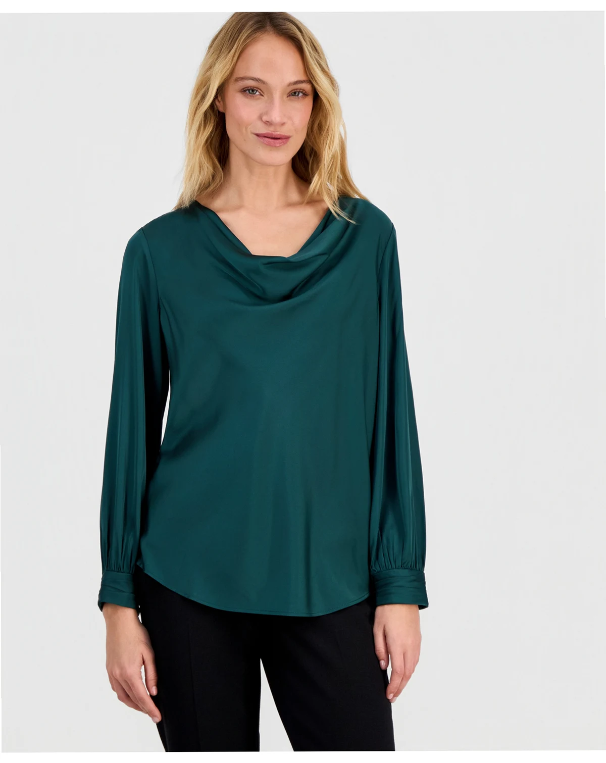 Women's Cowlneck Long-Sleeve Blouse
