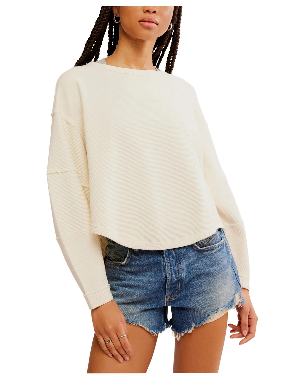 Women's Total Eclipse Ribbed Dolman-Sleeve T-Shirt