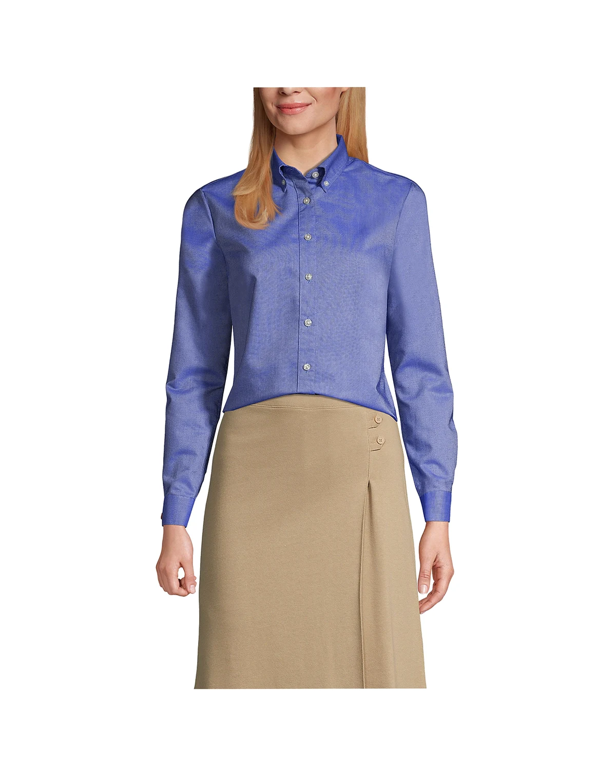 School Uniform Women's Long Sleeve Oxford Dress Shirt