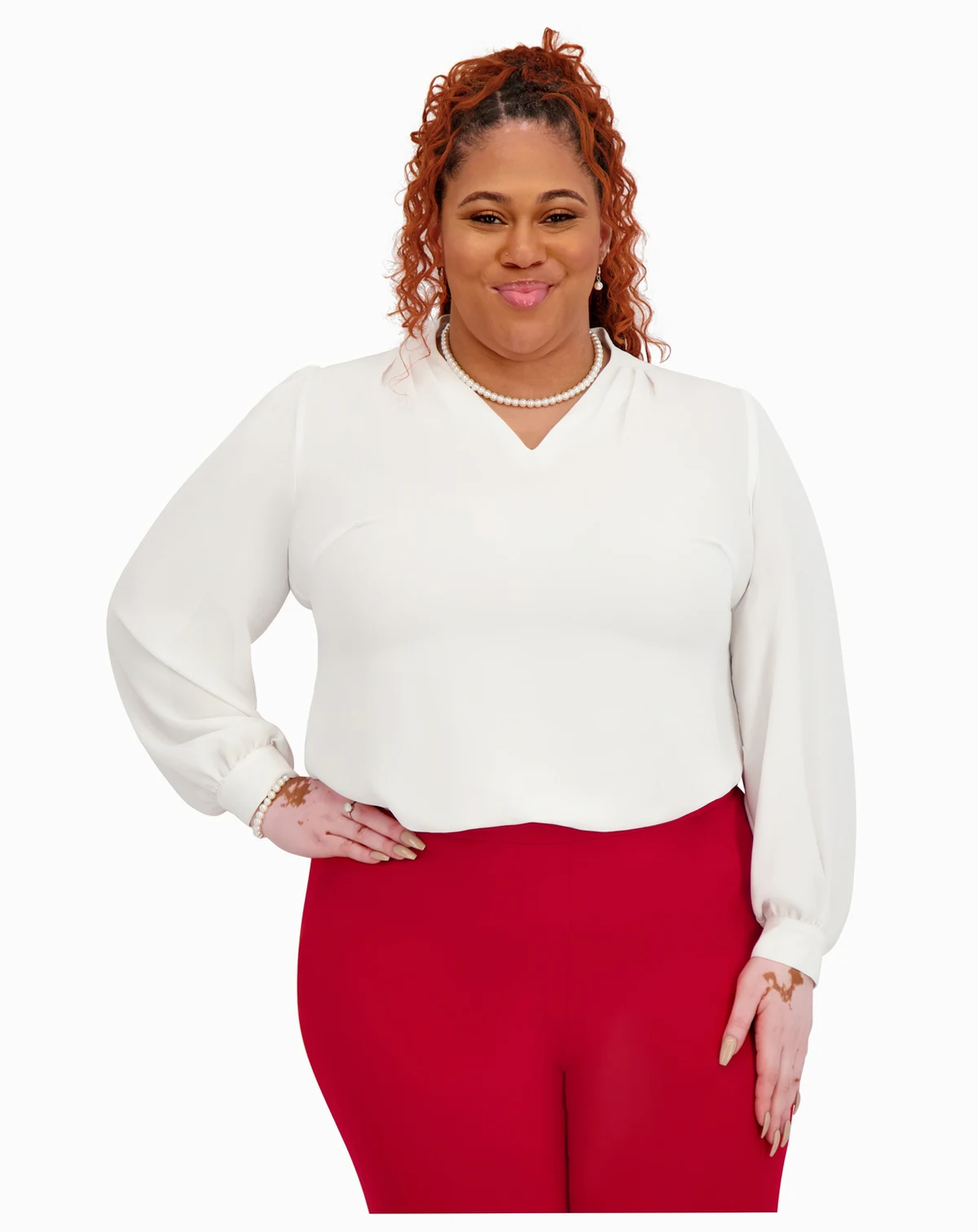 Women's Long Sleeve V-Neck Top
