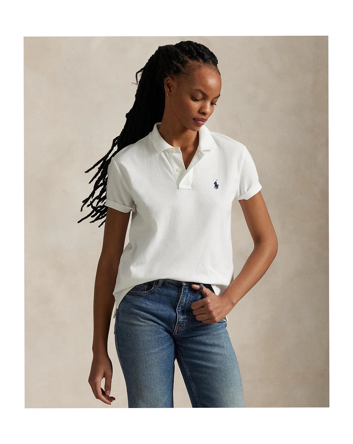 Women's Classic-Fit Mesh Polo Shirt
