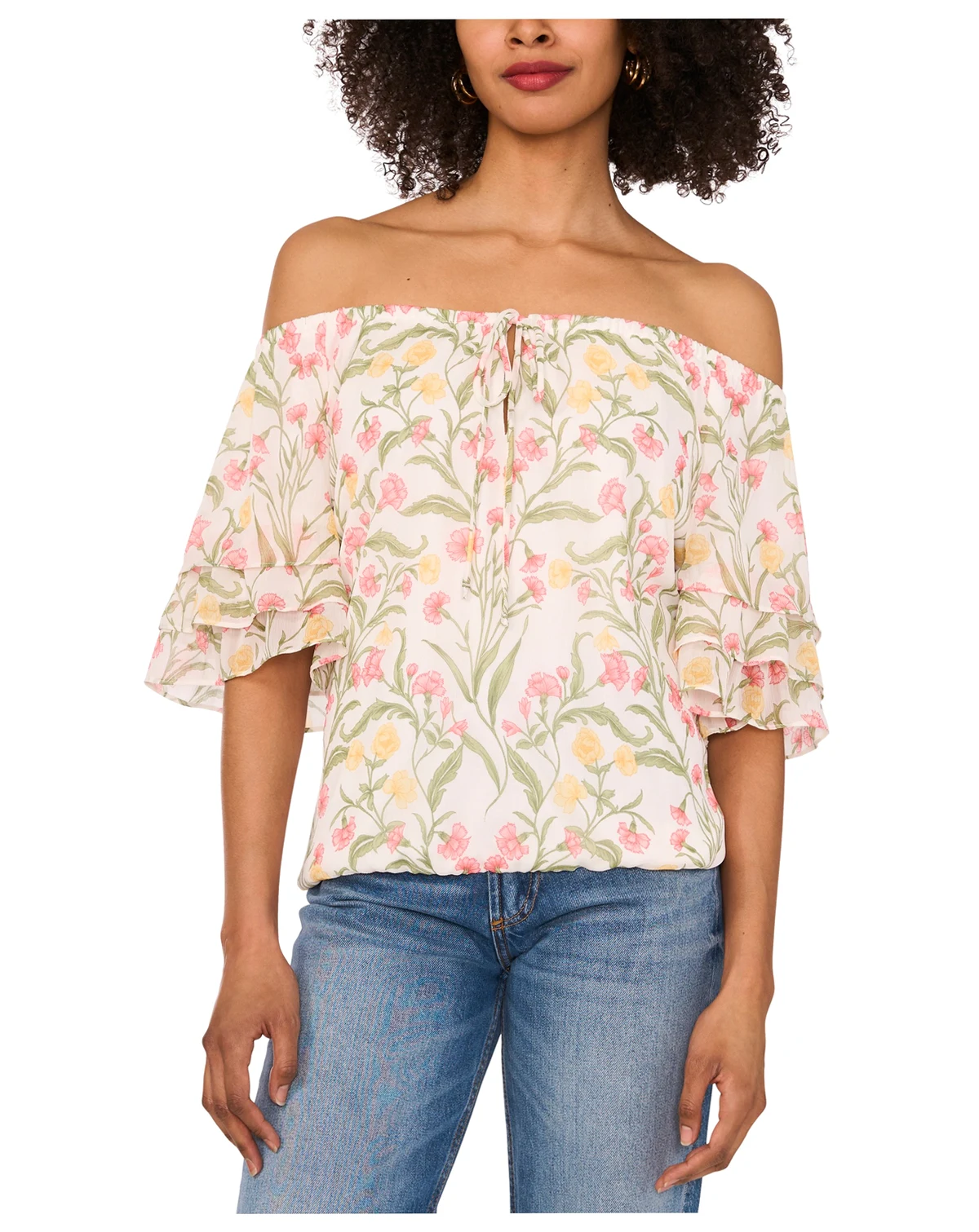 Women's Off-The-Shoulder 3/4-Sleeve Top