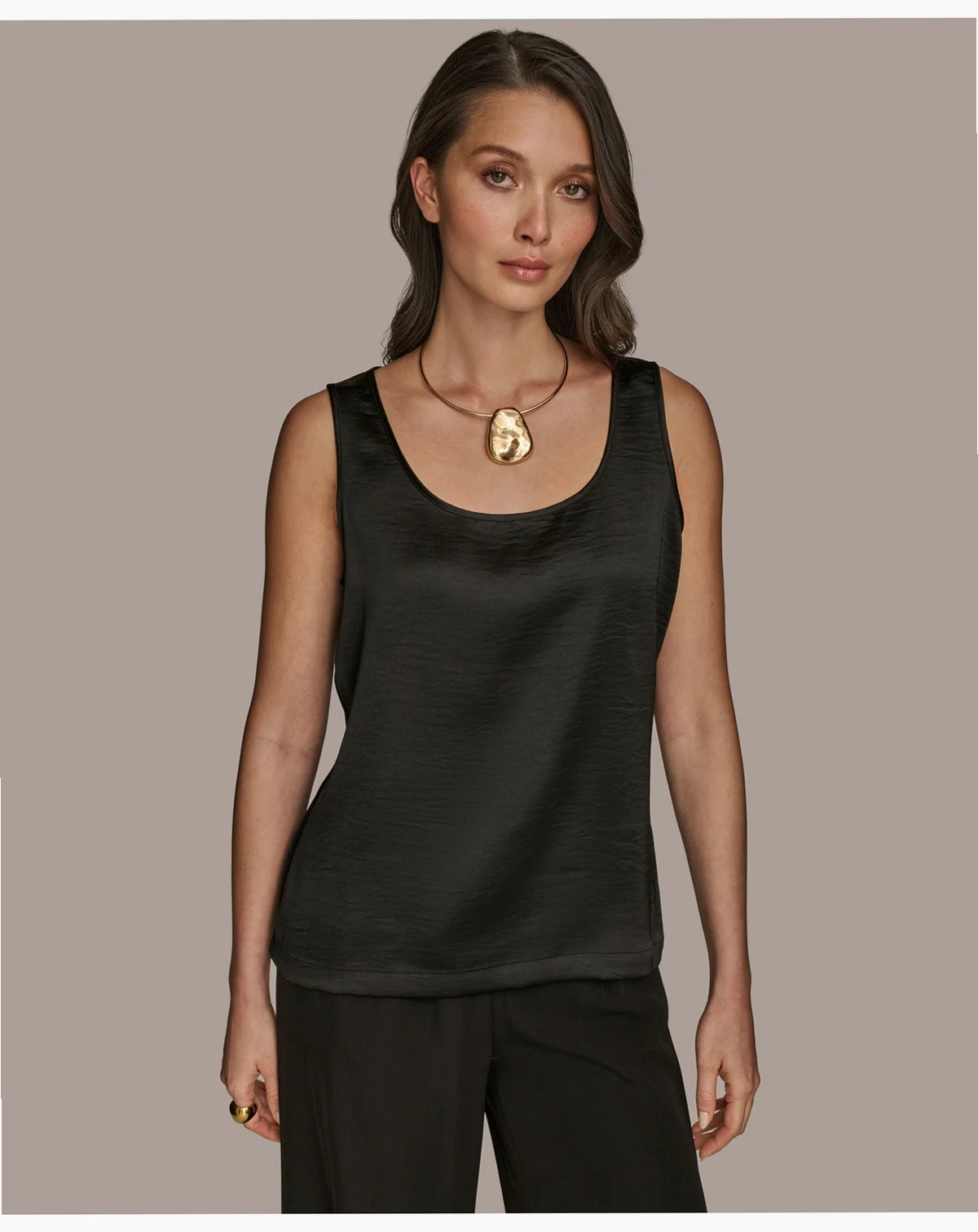 Women's Satin Scoop-Neck Tank Top