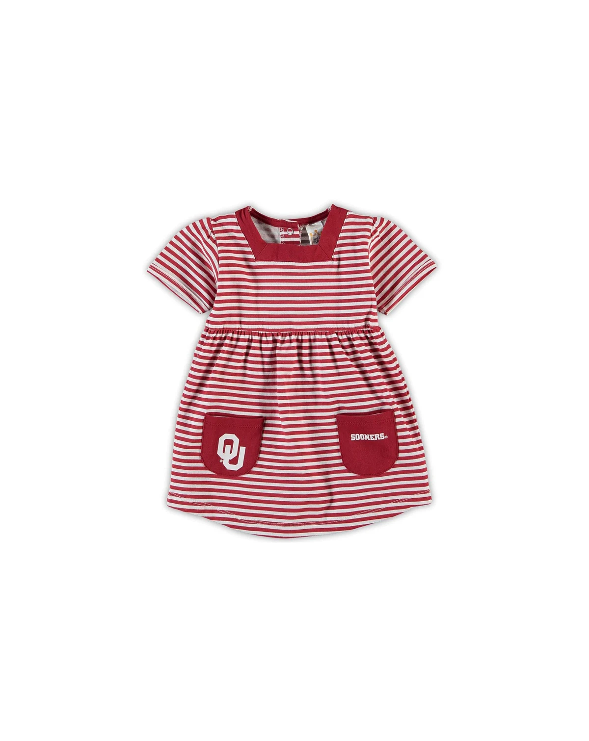 Girls Toddler Crimson Oklahoma Sooners Striped Dress with Pockets