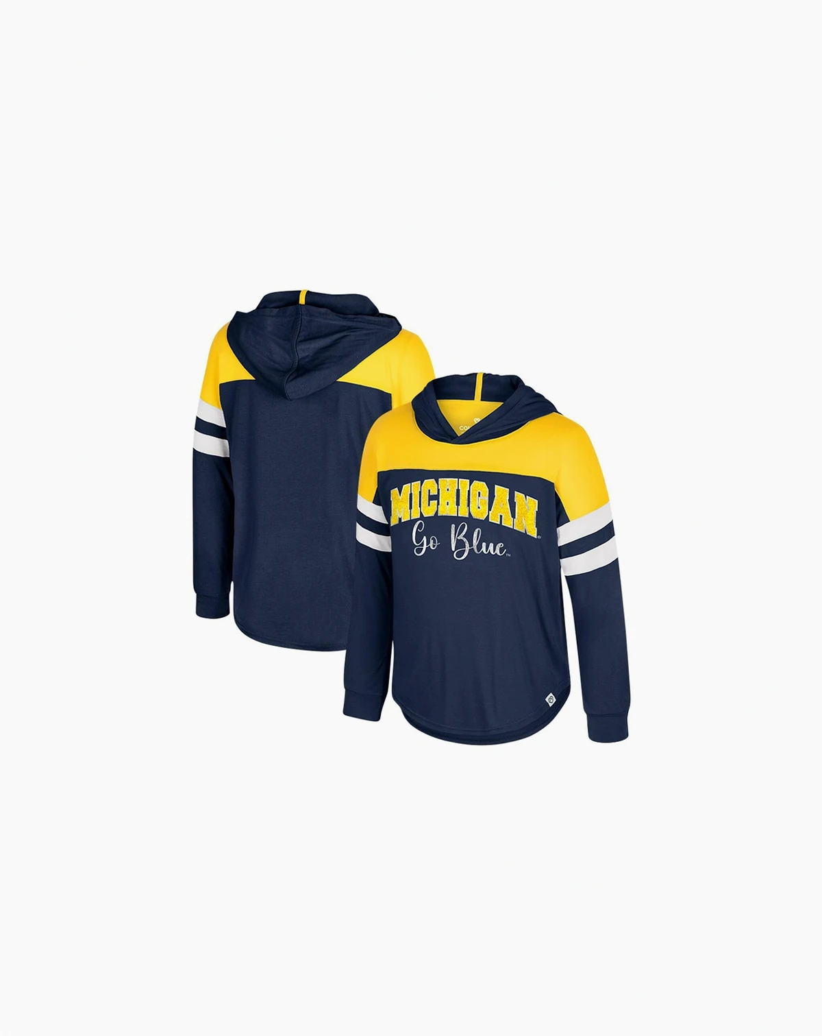 Toddler Navy Michigan Wolverines Reflection Hoodie Long Sleeve T-Shirt