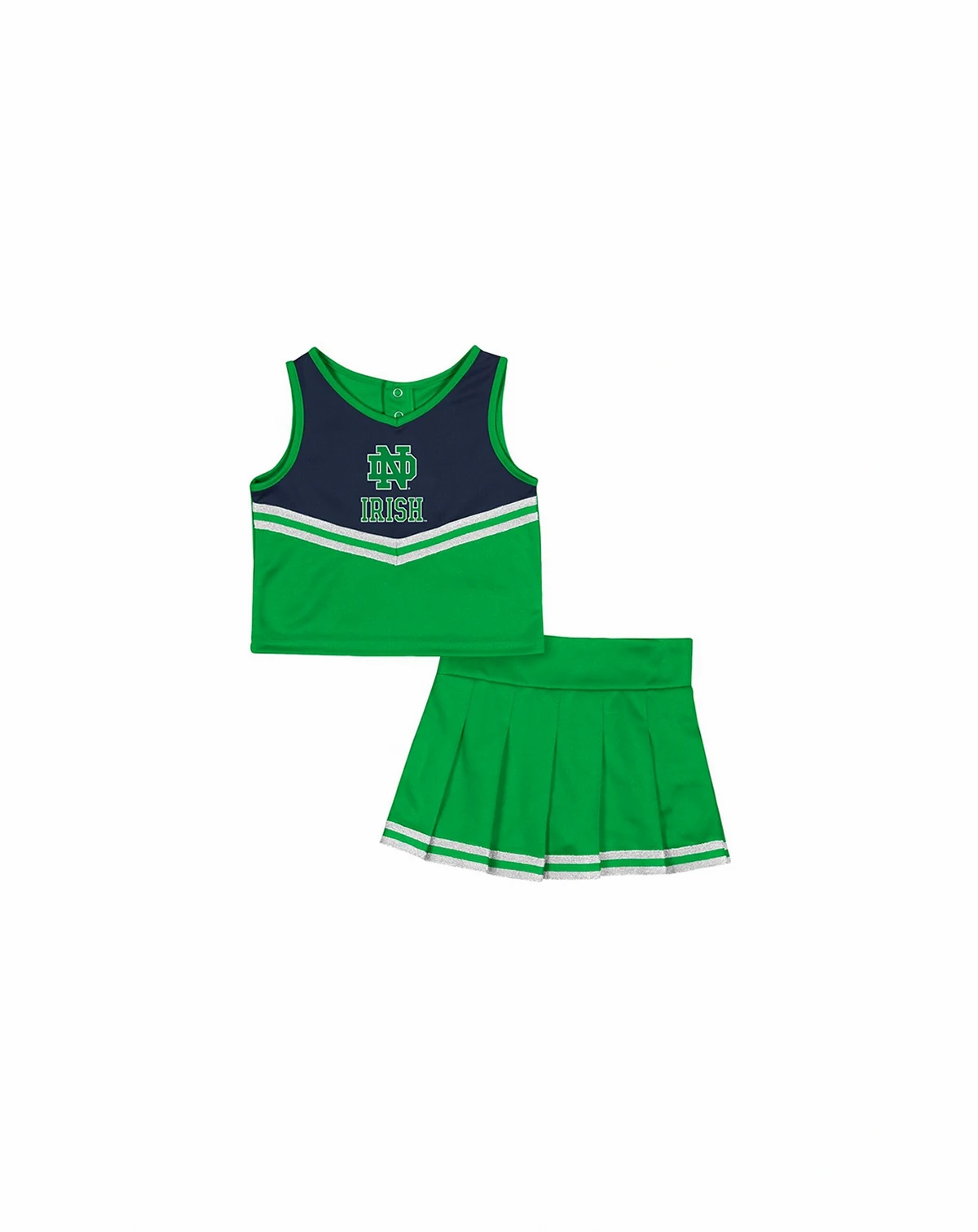 Girls Toddler Green Notre Dame Fighting Irish Time For Recess Cheer Top Skirt Set