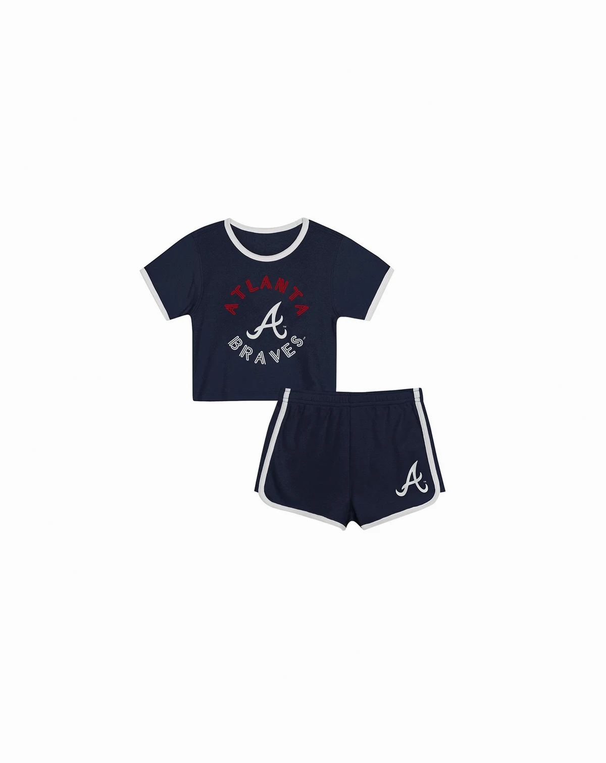 Toddler 2-Piece Navy Atlanta Braves Double Run T-Shirt & Shorts Set