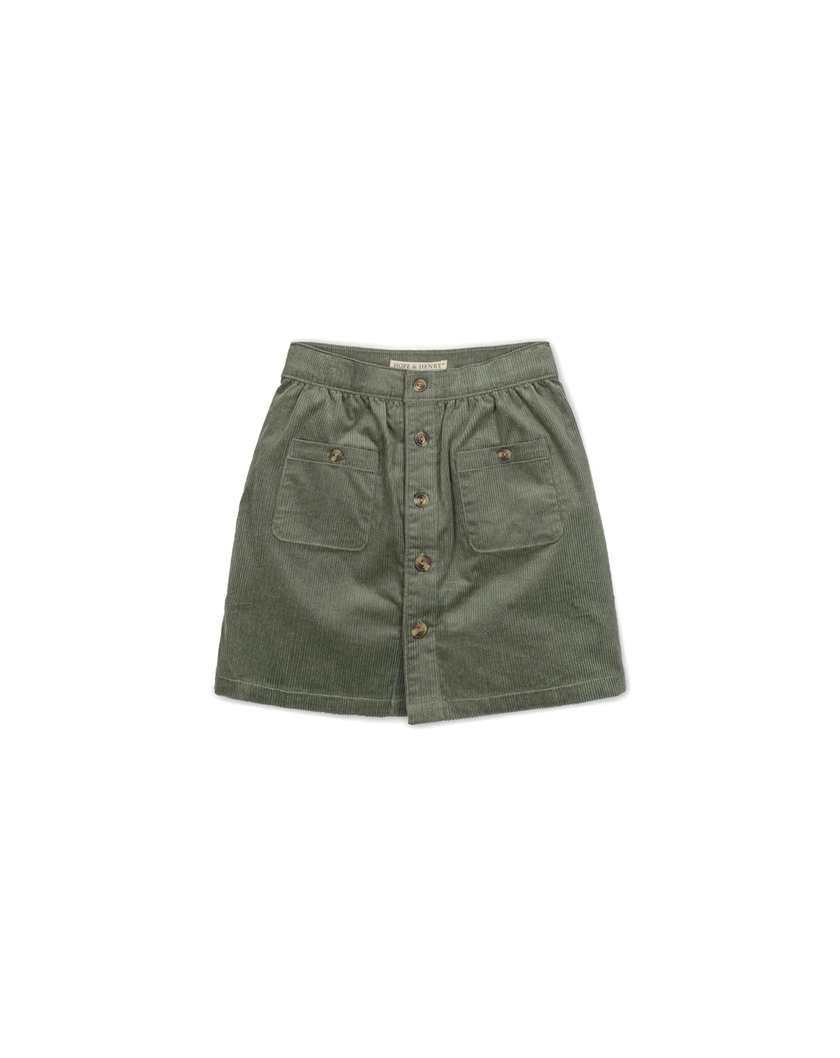 Toddler Girls Organic Corduroy Button Front Skirt