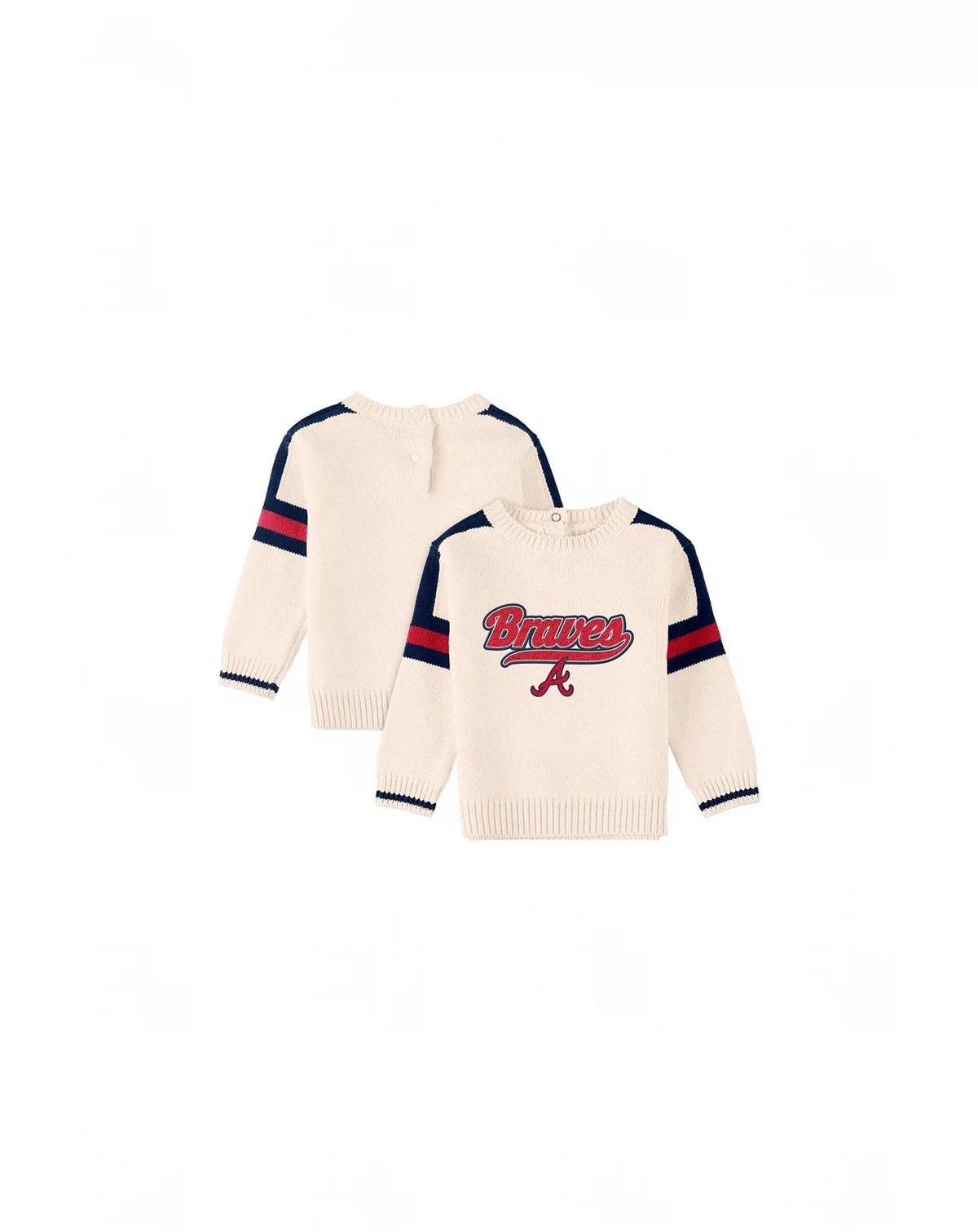 Baby Boys and Girls Cream Atlanta Braves Sweater