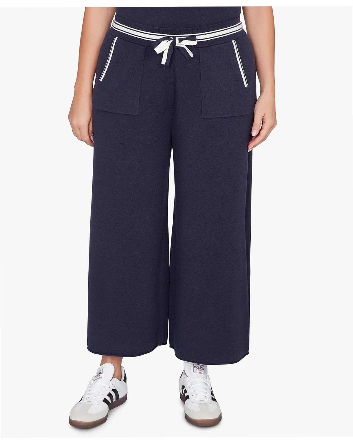 Plus Size Wide Leg Cropped Lounge Pants