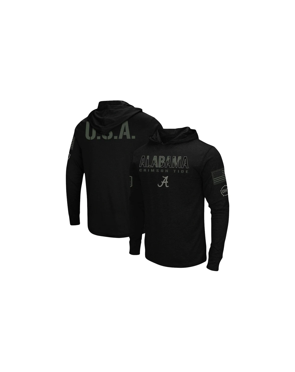 Men's Black Alabama Crimson Tide OHT Military-Inspired Appreciation Hoodie Long Sleeve T-shirt