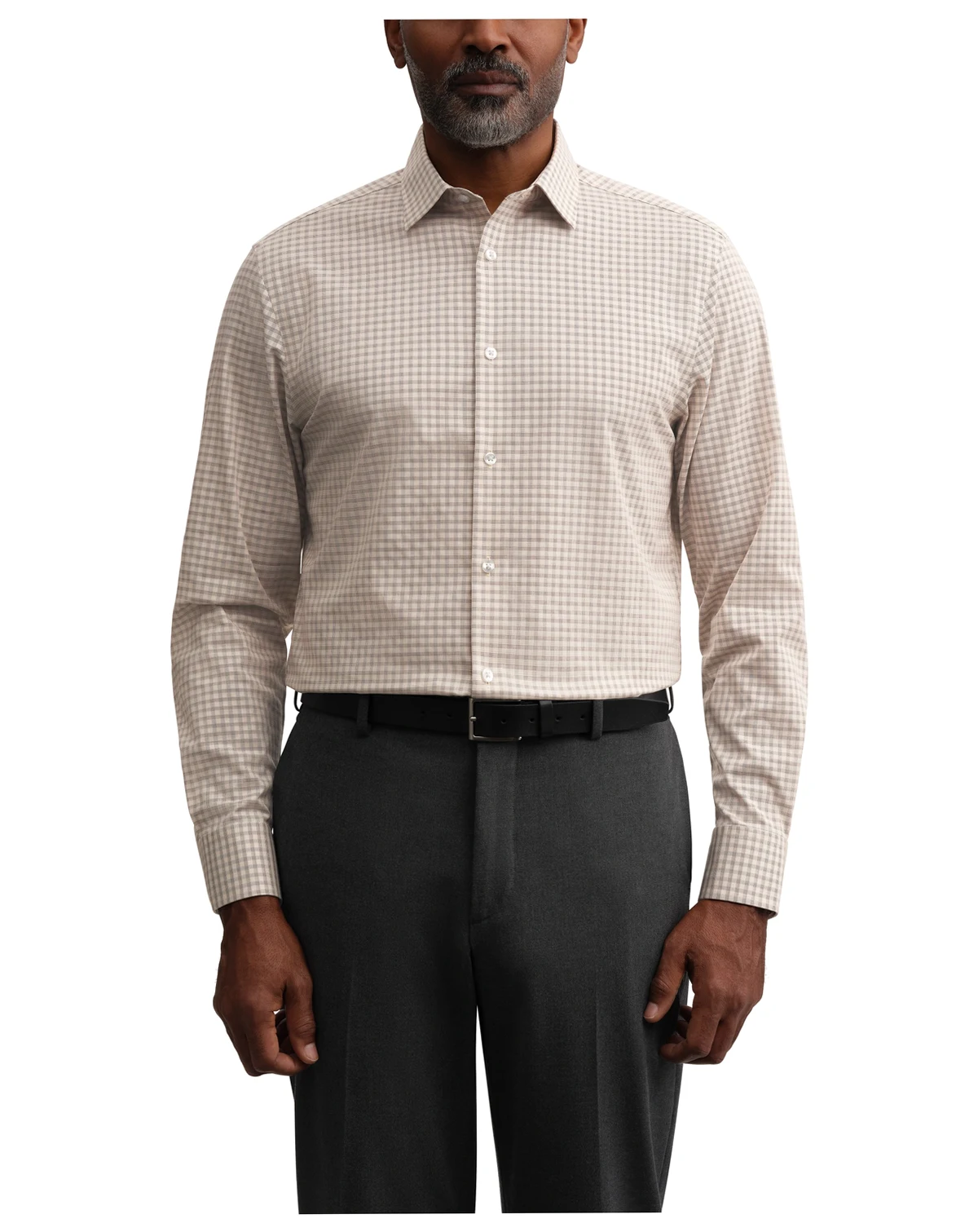 Men's Refined Cotton Stretch Spread Collar Dress Shirt