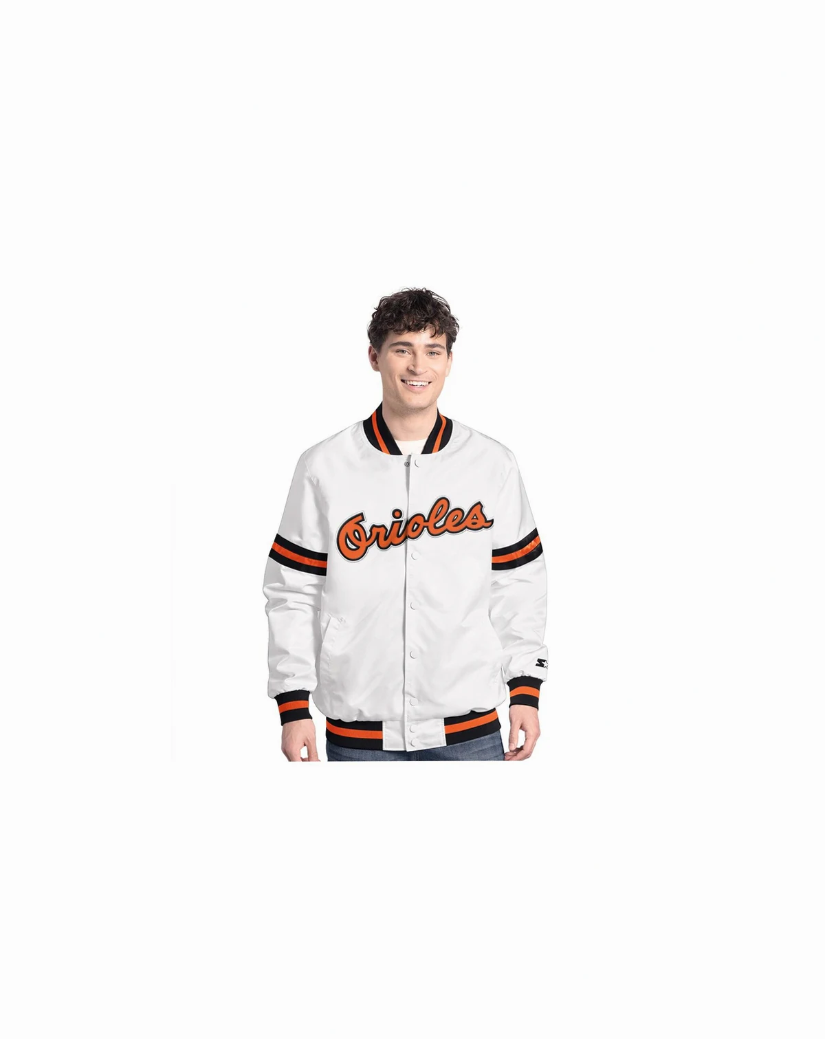 Men's White Baltimore Orioles Cooperstown Scout Full-Snap Varsity Jacket