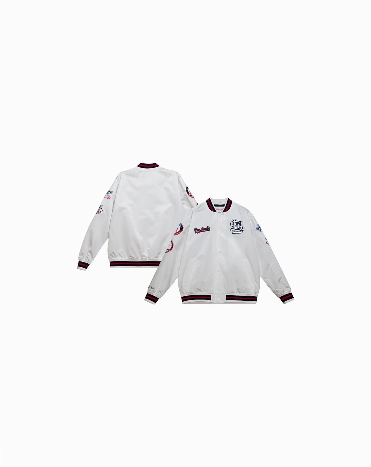 Men's White St. Louis Cardinals City Collection Satin Full-Snap Varsity Jacket