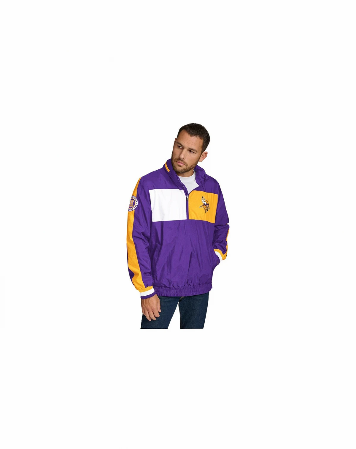 Men's Purple Minnesota Vikings Gael Lightweight Half-Zip Hoodie Jacket