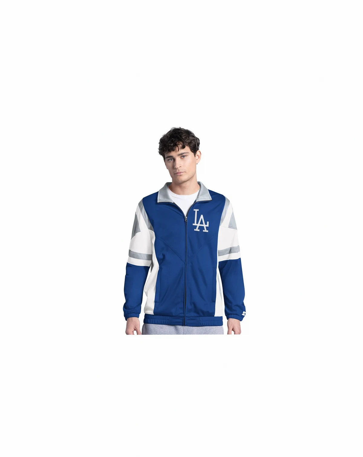 Men's Royal/Gray Los Angeles Dodgers Contender Tricot Full-Zip Track Jacket