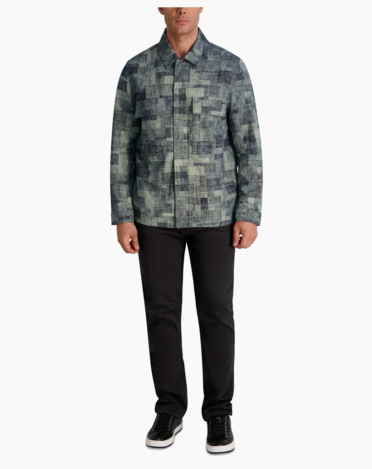 Men's Textured Ponte Shirt Jacket