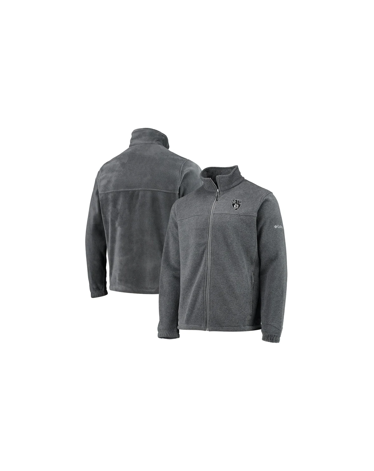 Men's Brooklyn Nets Heathered Charcoal Flanker Full-Zip Jacket