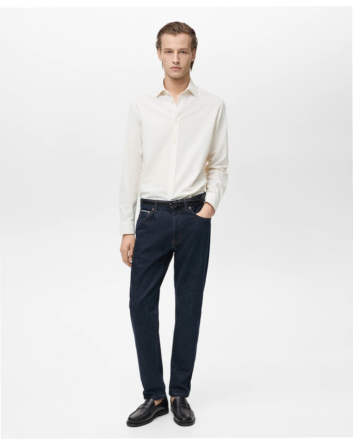 Men's Slim-Fit Striped Seersucker Shirt