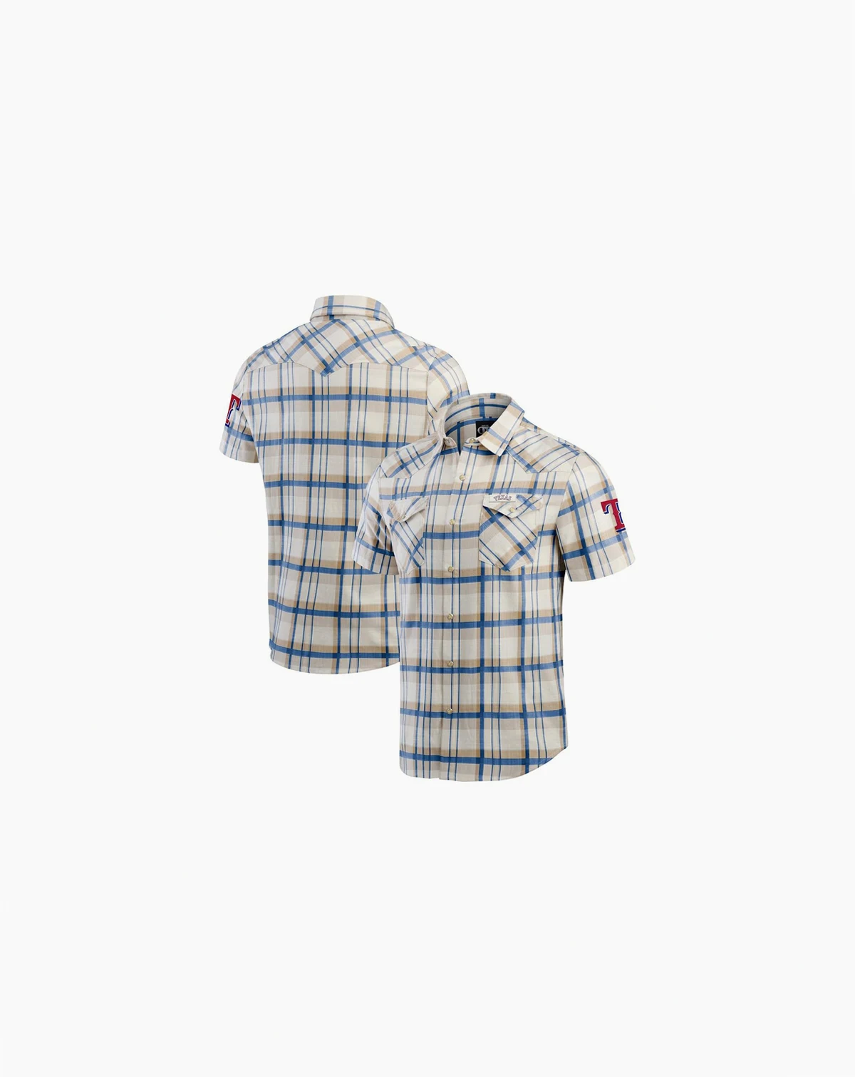 Men's Royal Texas Rangers Plaid Full-Snap Shirt
