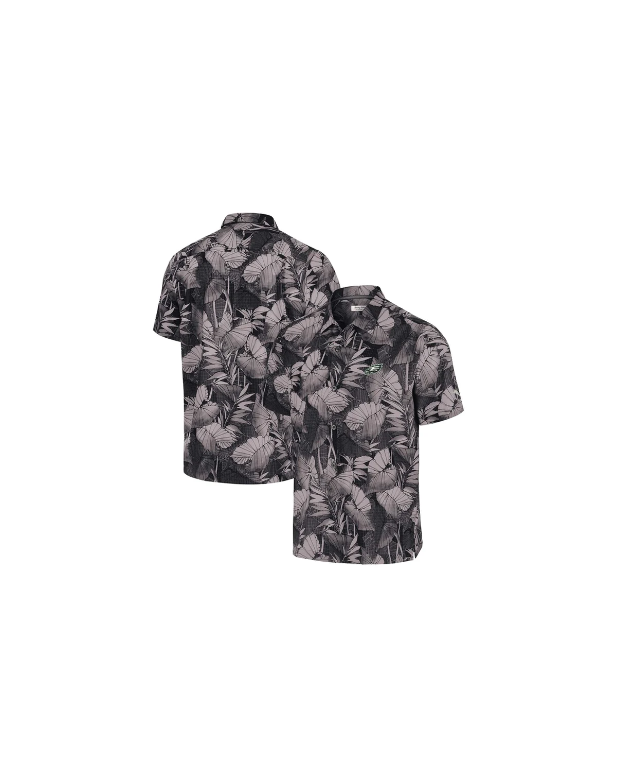 Men's Black Philadelphia Eagles Bahama Coast Nuevo Fronds Camp Button-Up Shirt