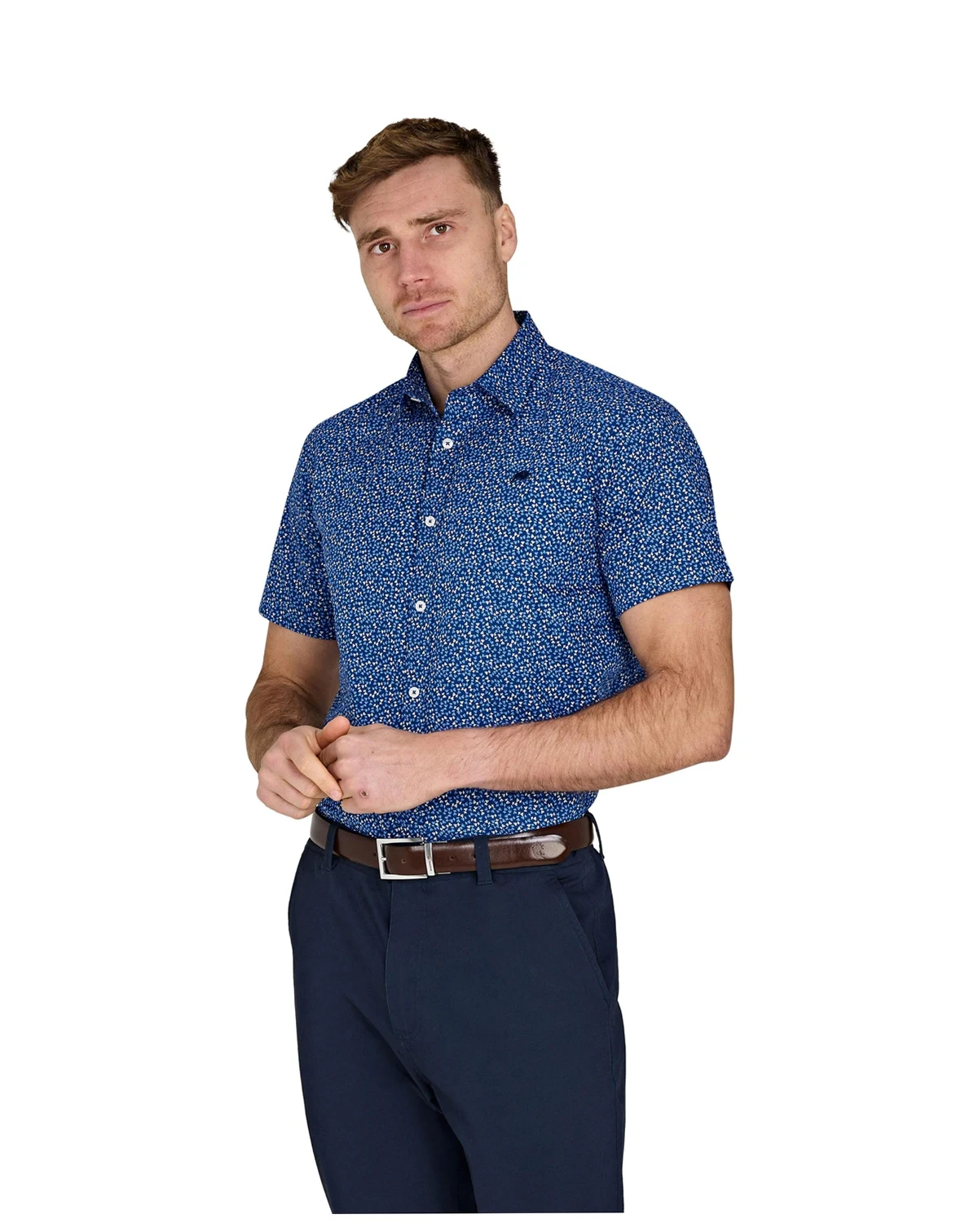 Men's Short Sleeve Flower Bud Shirt
