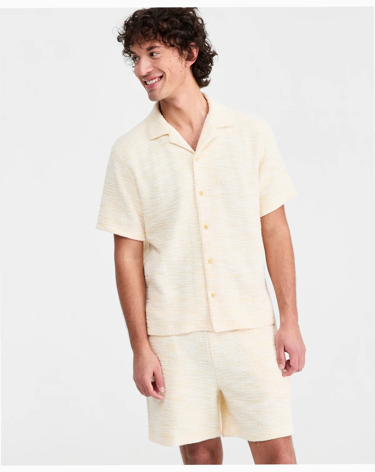 Men's Dock Knit Boucle Camp Shirt, Macy's Exclusive