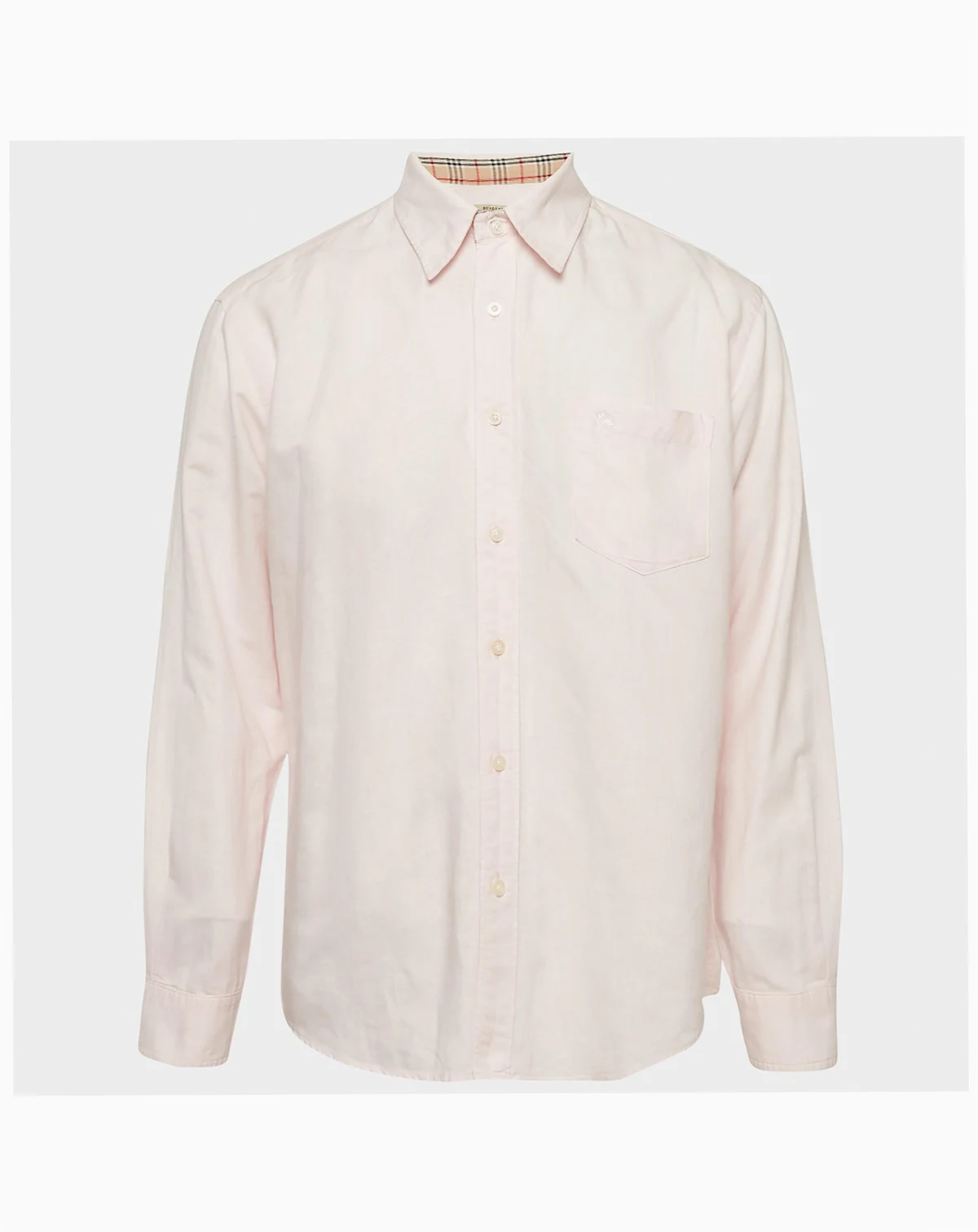 Men's Pink Linen Long Sleeve Shirt