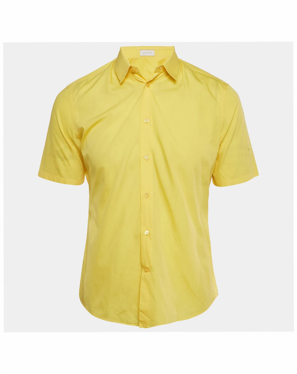 Men's Yellow Cotton Short Sleeve Shirt