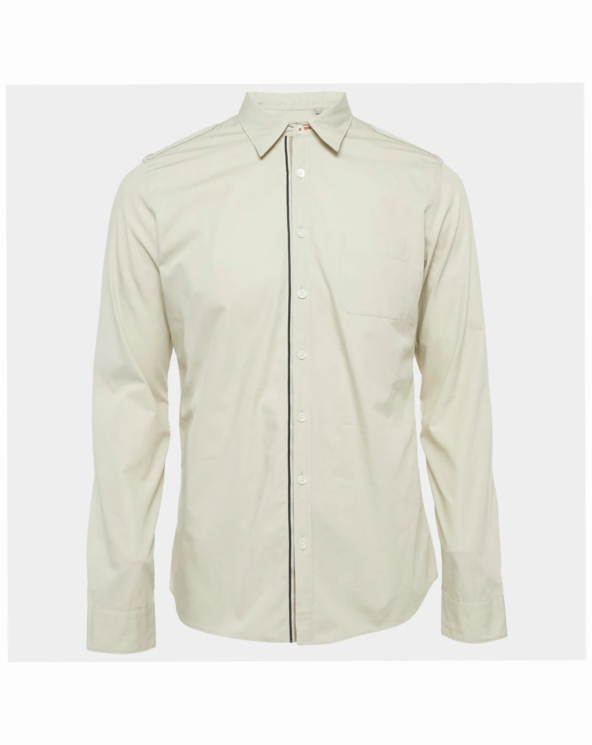 Men's Grey Cotton Long Sleeve Shirt