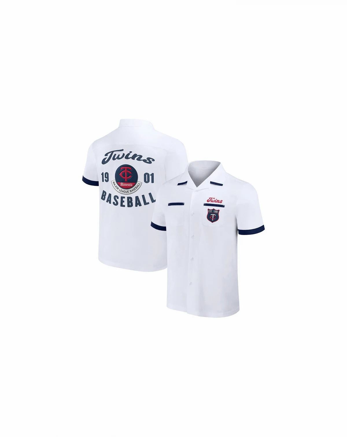 Men's Darius Rucker Collection By White Minnesota Twins Bowling Button-Up Shirt