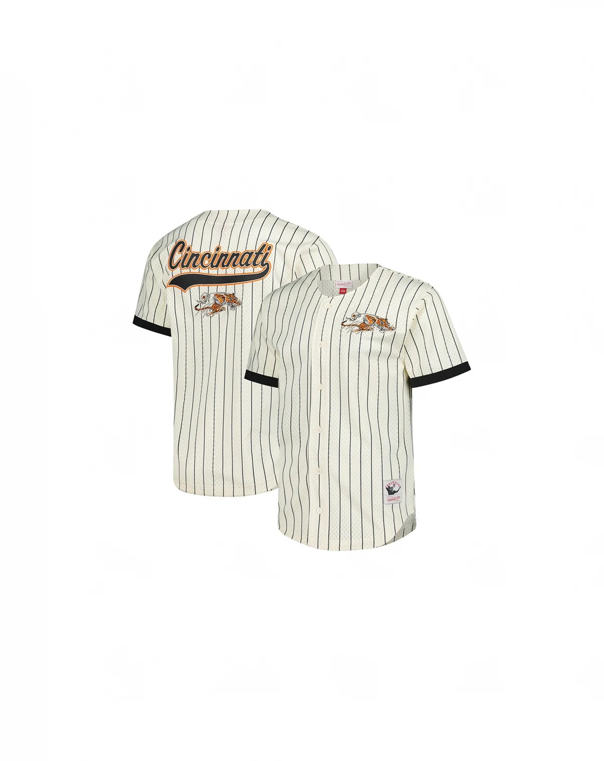 Men's Cream Cincinnati Bengals Final Seconds Vintage Logo Mesh Button-Up Shirt