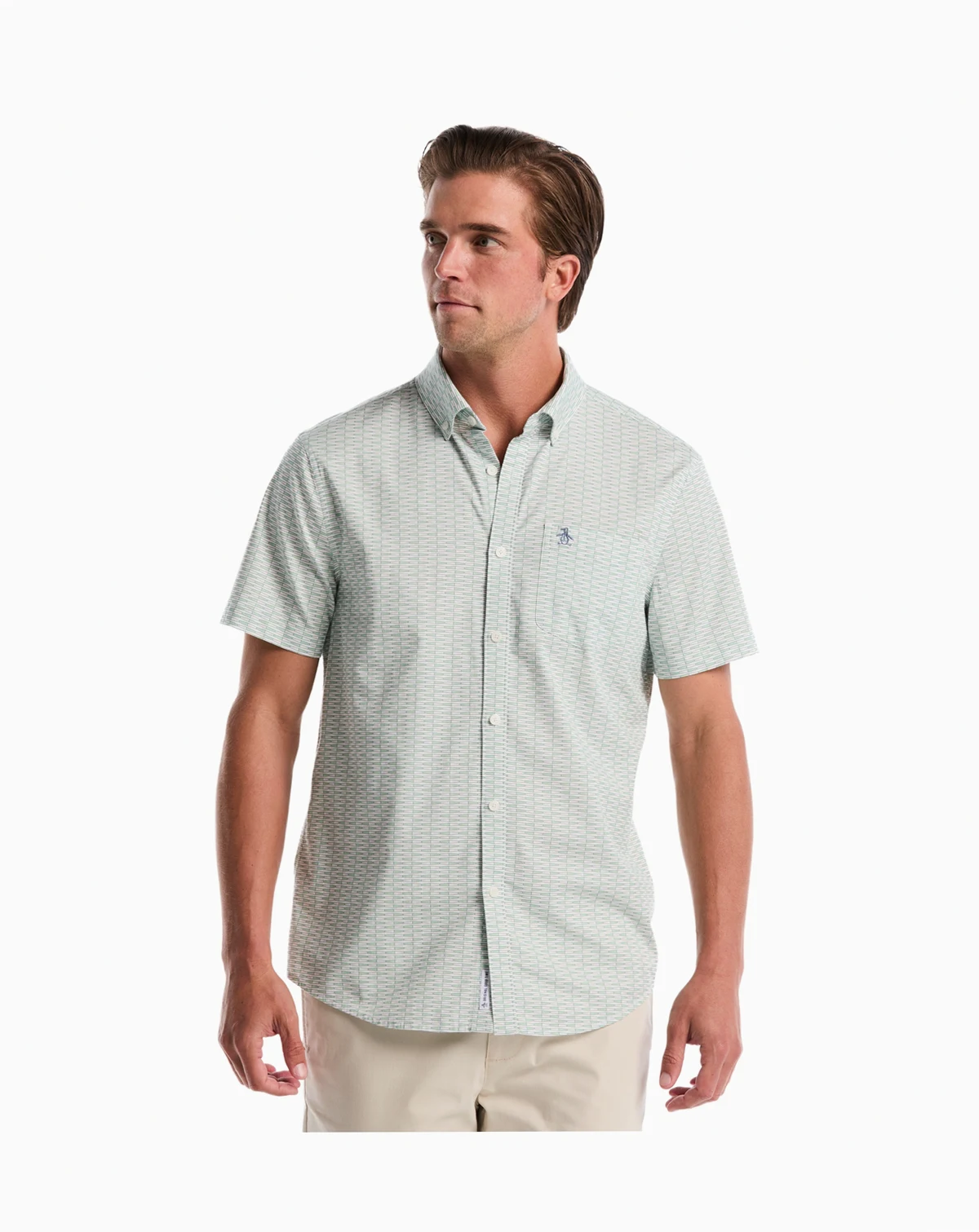 Men's Mini Geo Print Button-Down Shirt