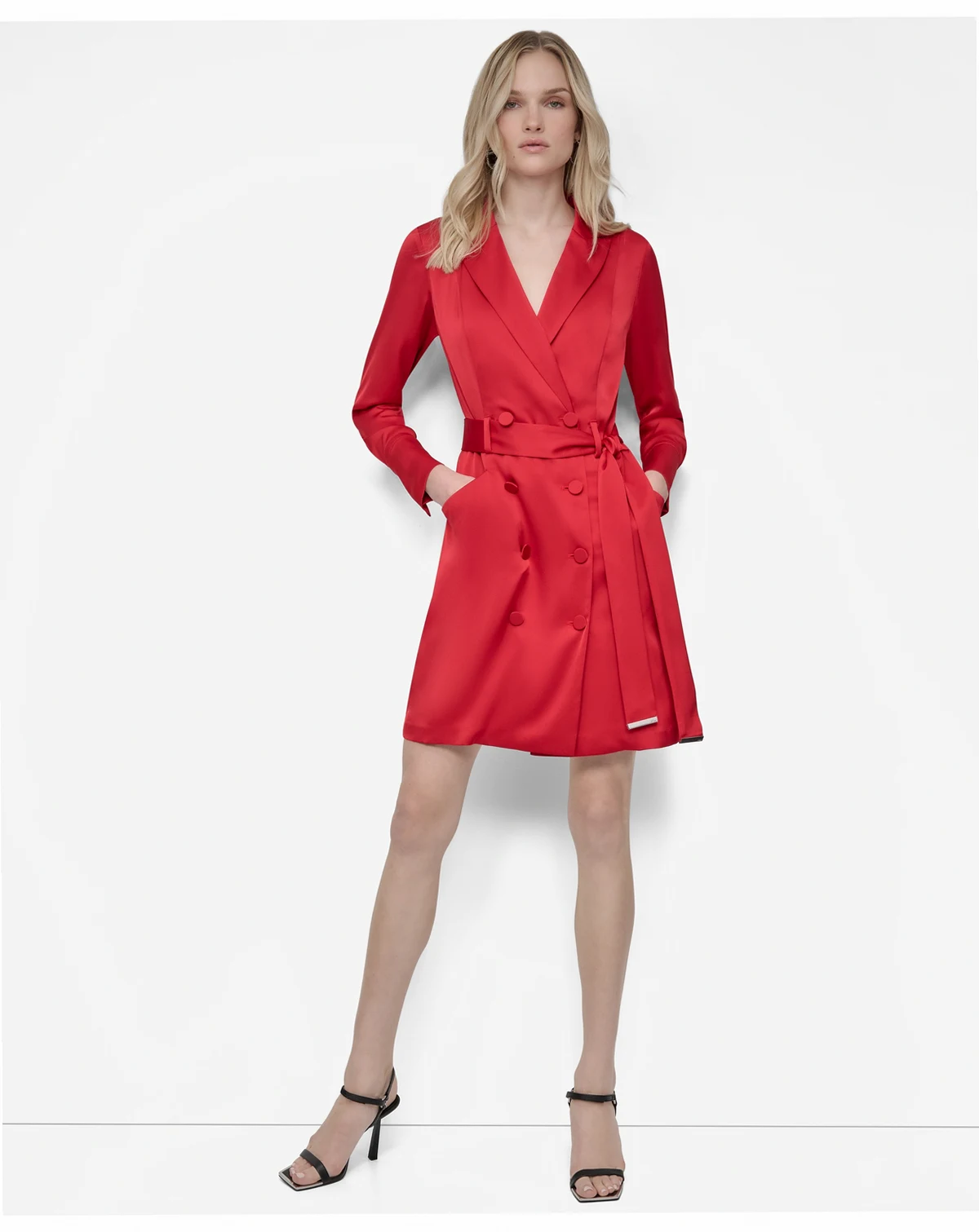 Women's Long Sleeve Double Breasted Shirtdress