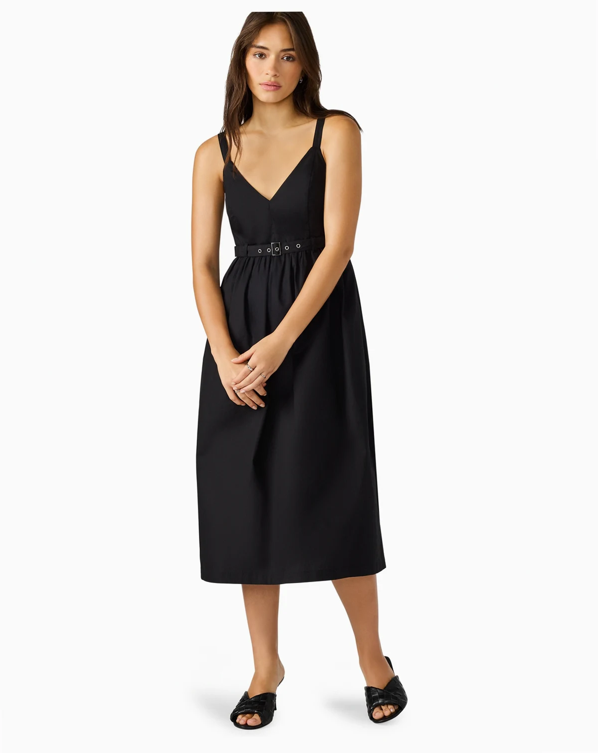 Women's Juno Belted V-Neck Midi Dress