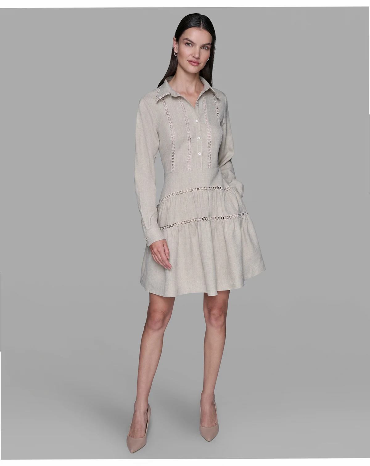 Women's A-Line Collared Short Dress