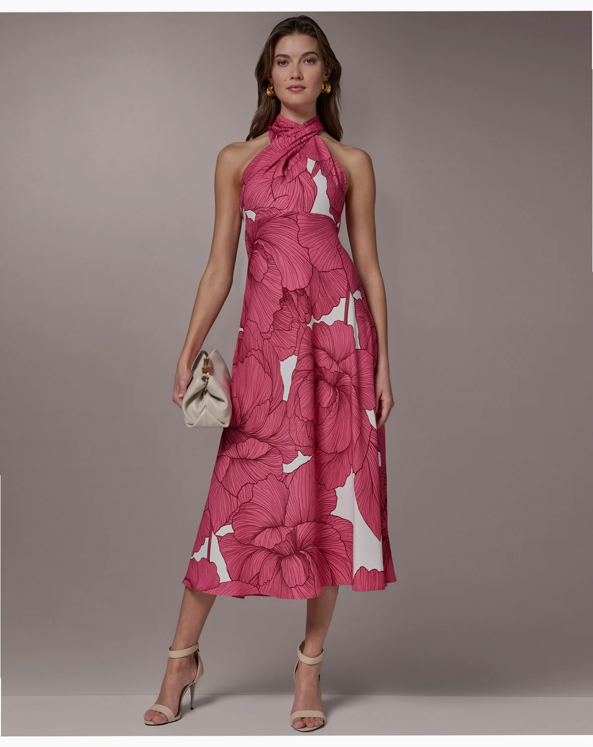 Women's Halter Neck Midi Dress
