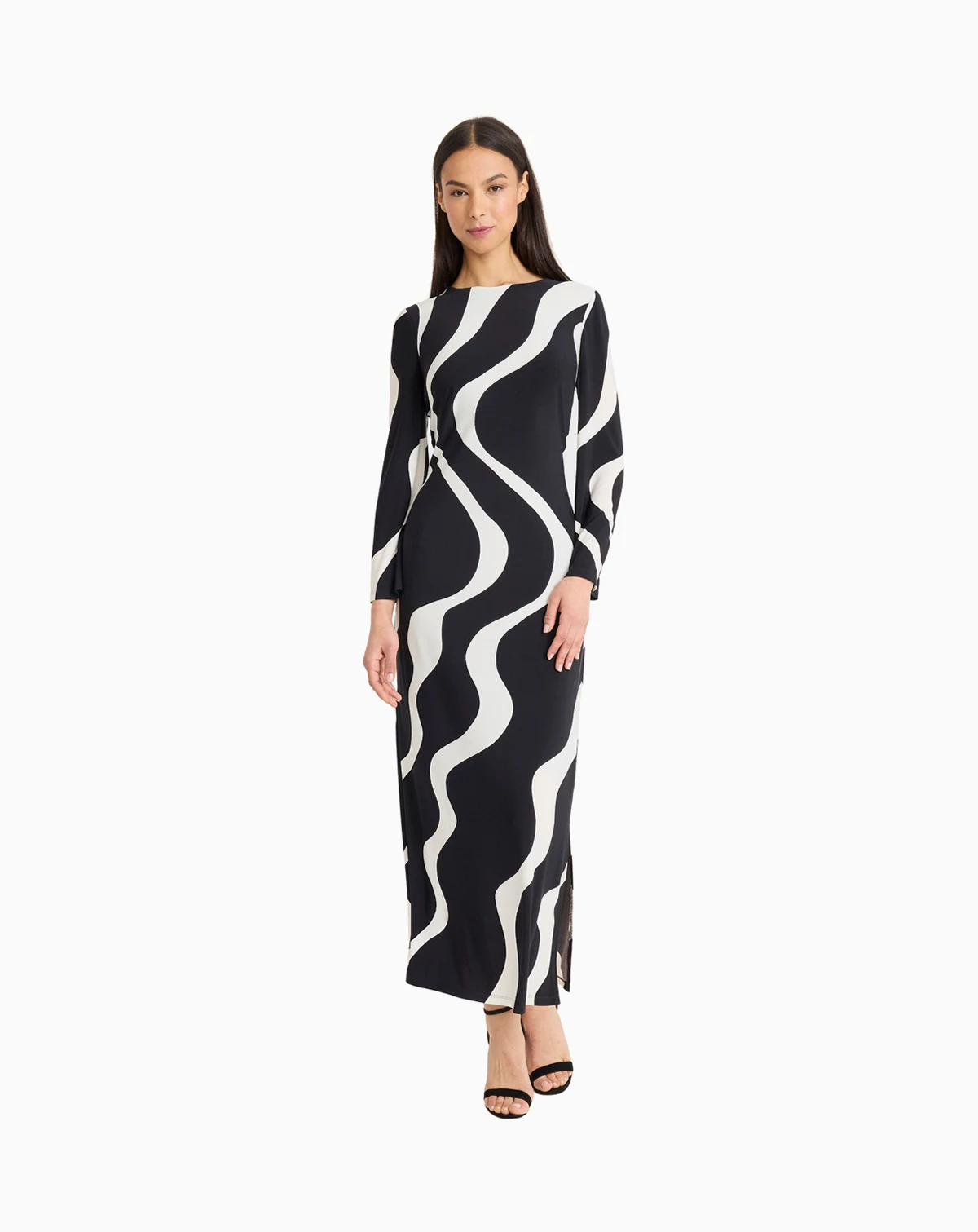 Women's Long-Sleeve Maxi Dress with Slit