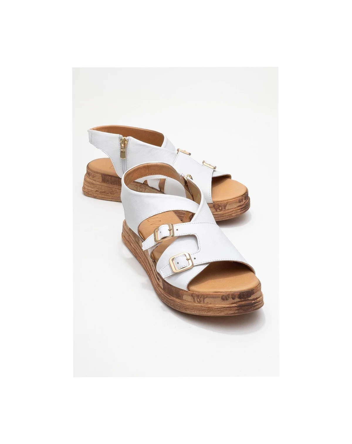 Levine Leather Buckled Side-Zip Sandal (Women)