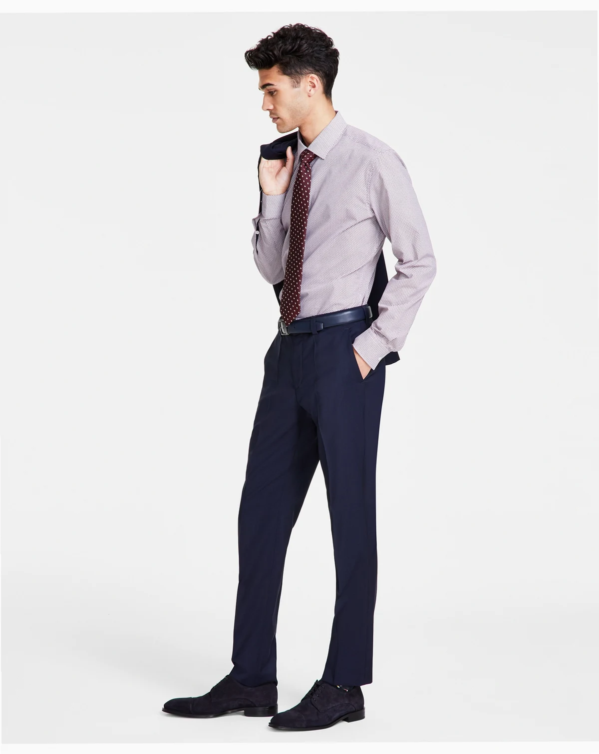 Men's Modern-Fit Wool Suit Pants