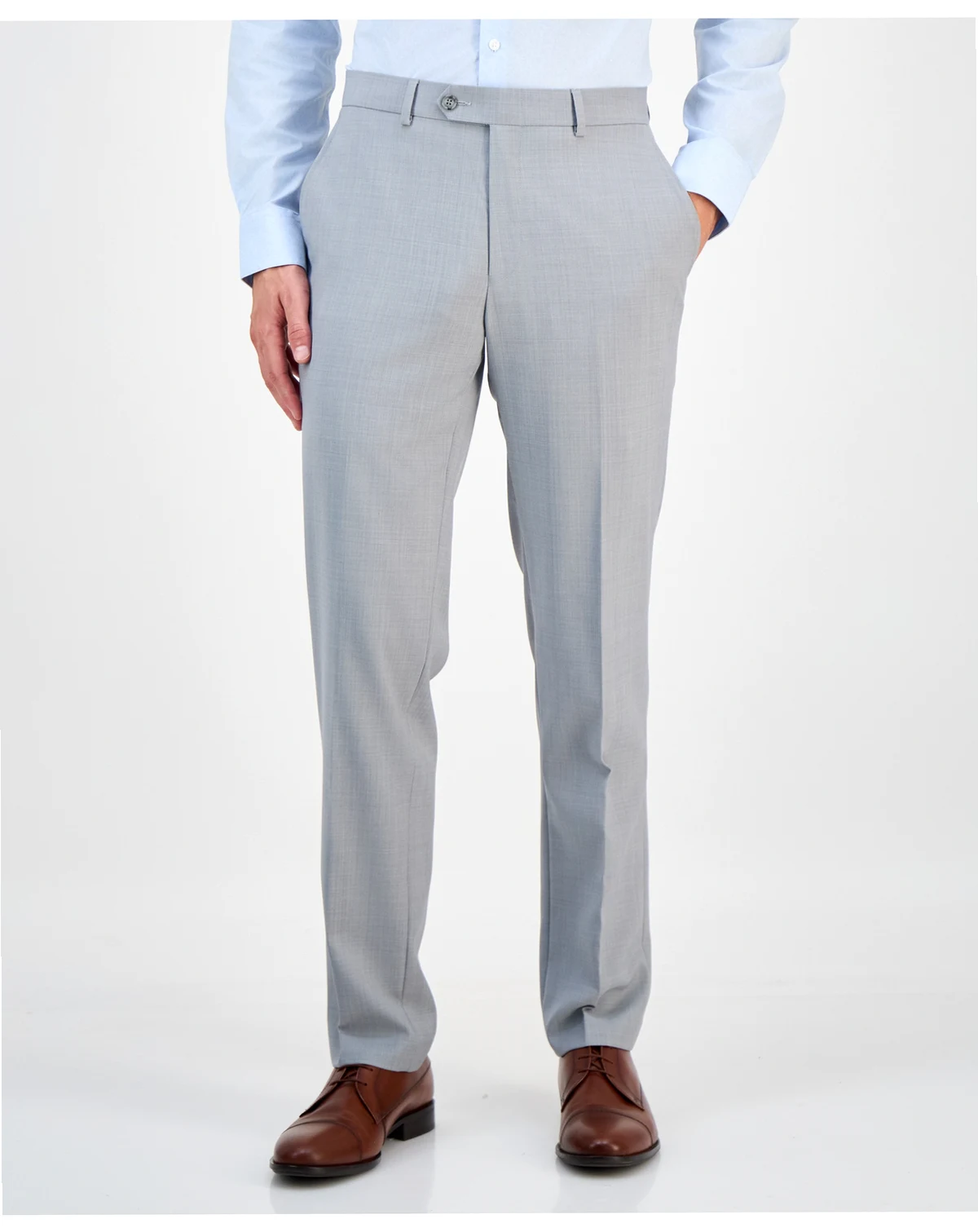 Men's Slim-Fit Wool Sharkskin Suit Pants, Created for Macy's