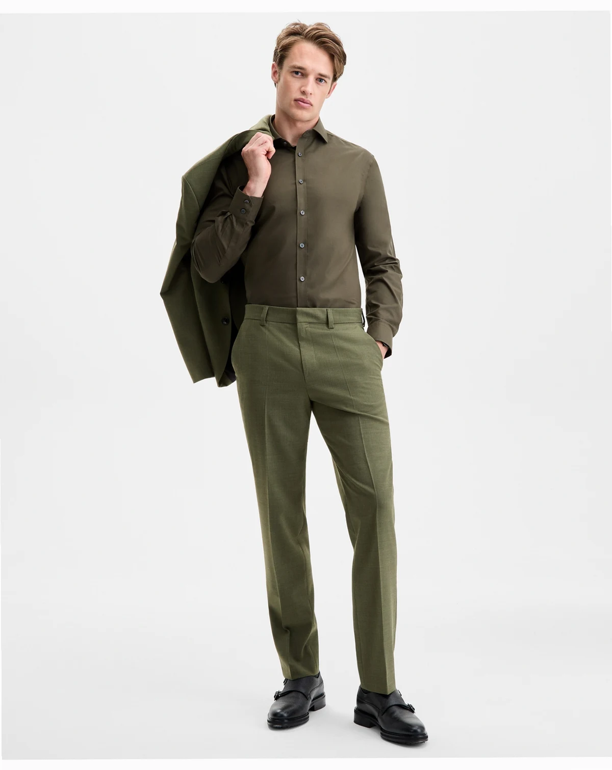 Men's Modern-Fit Solid Suit Pants