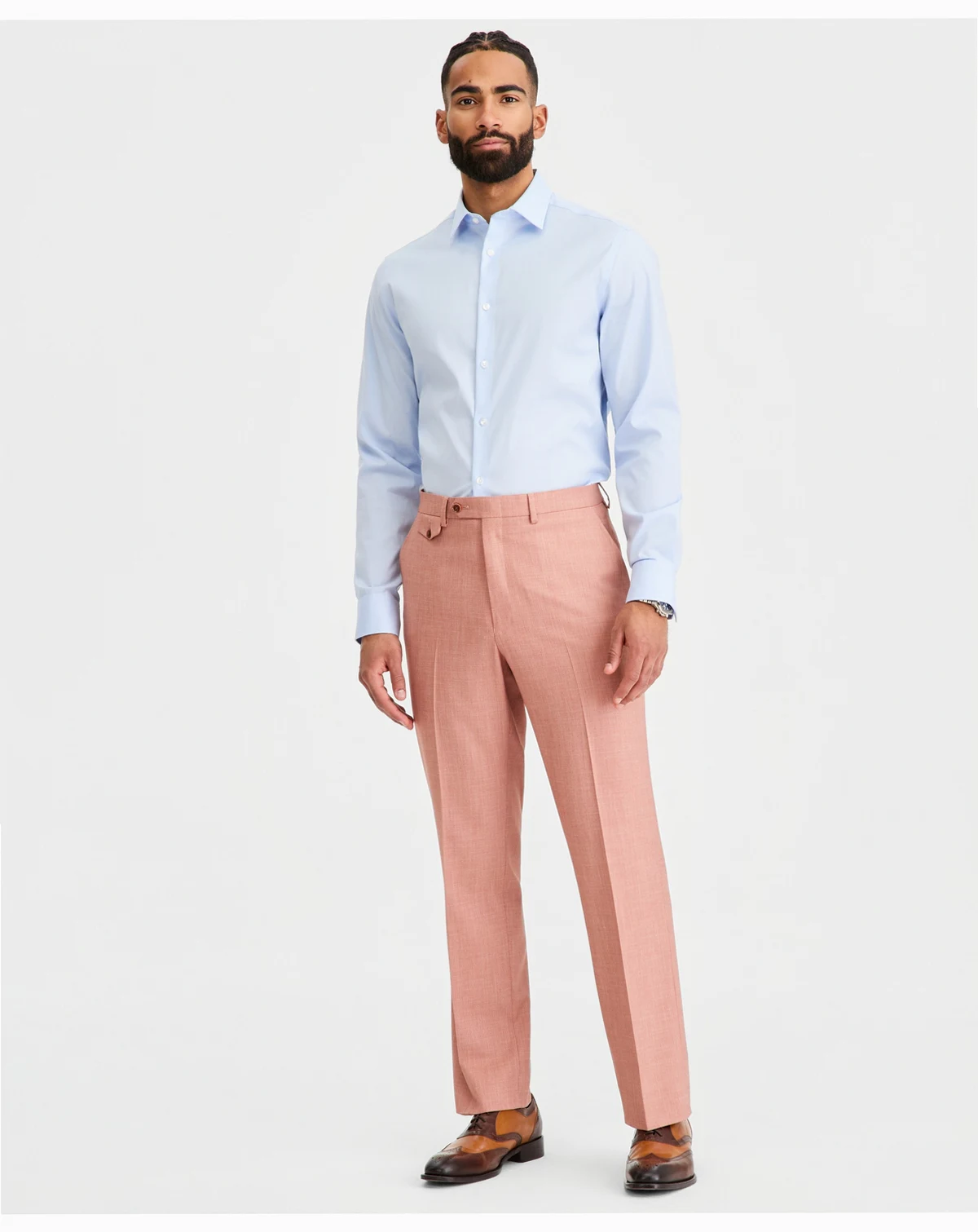 Men's Classic-Fit Rust Solid Suit Separates Pants