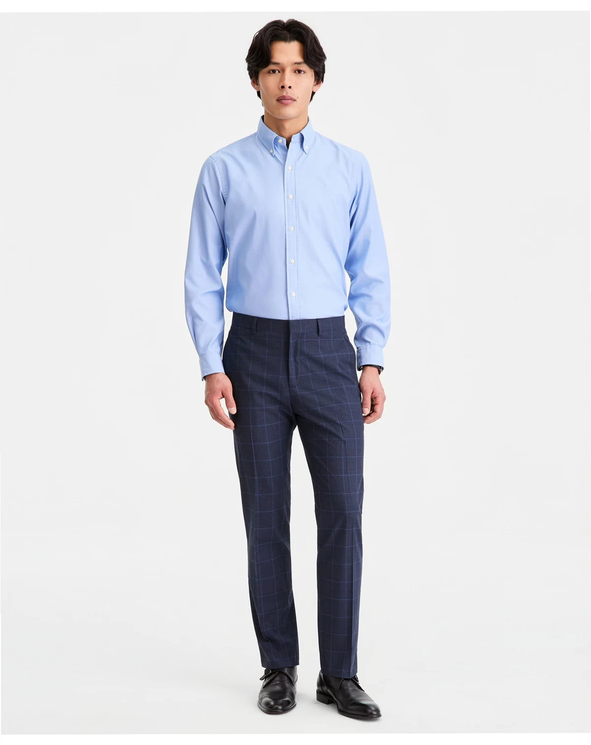 Men's Windowpane Slim-Fit Techni-Cole Suit Separate Pants