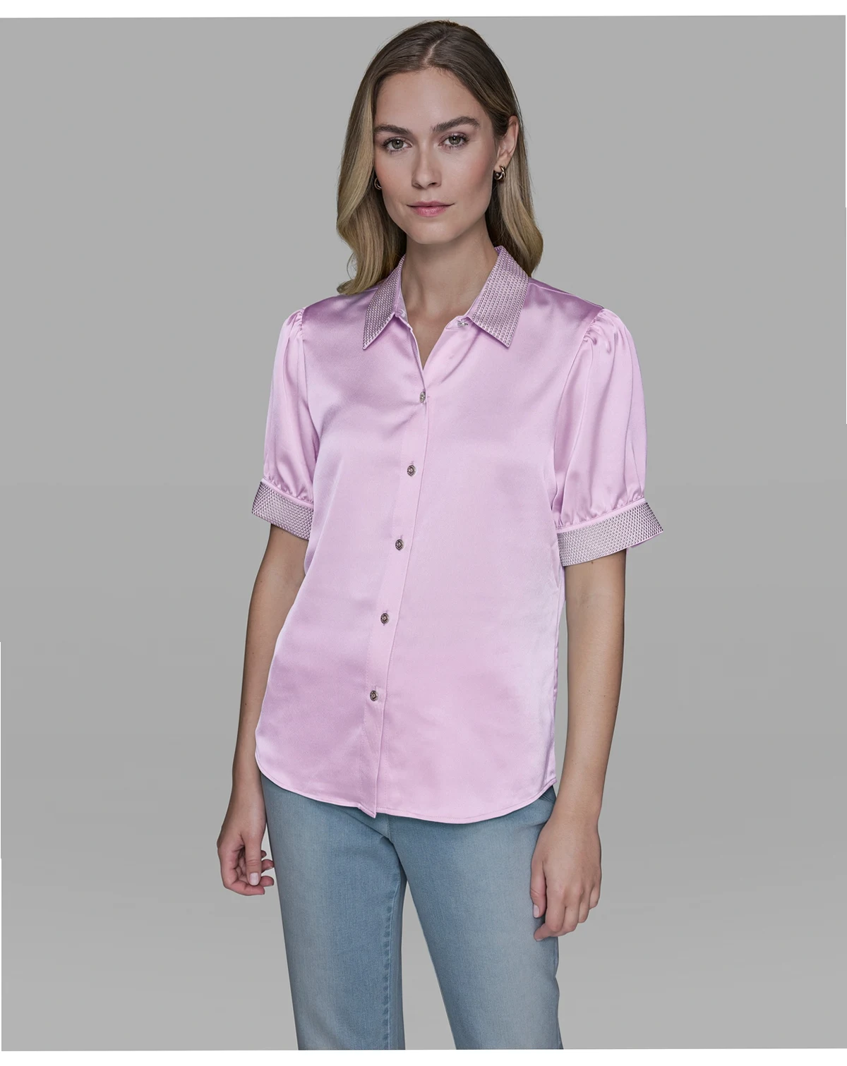 Women's Beaded Short-Sleeve Top