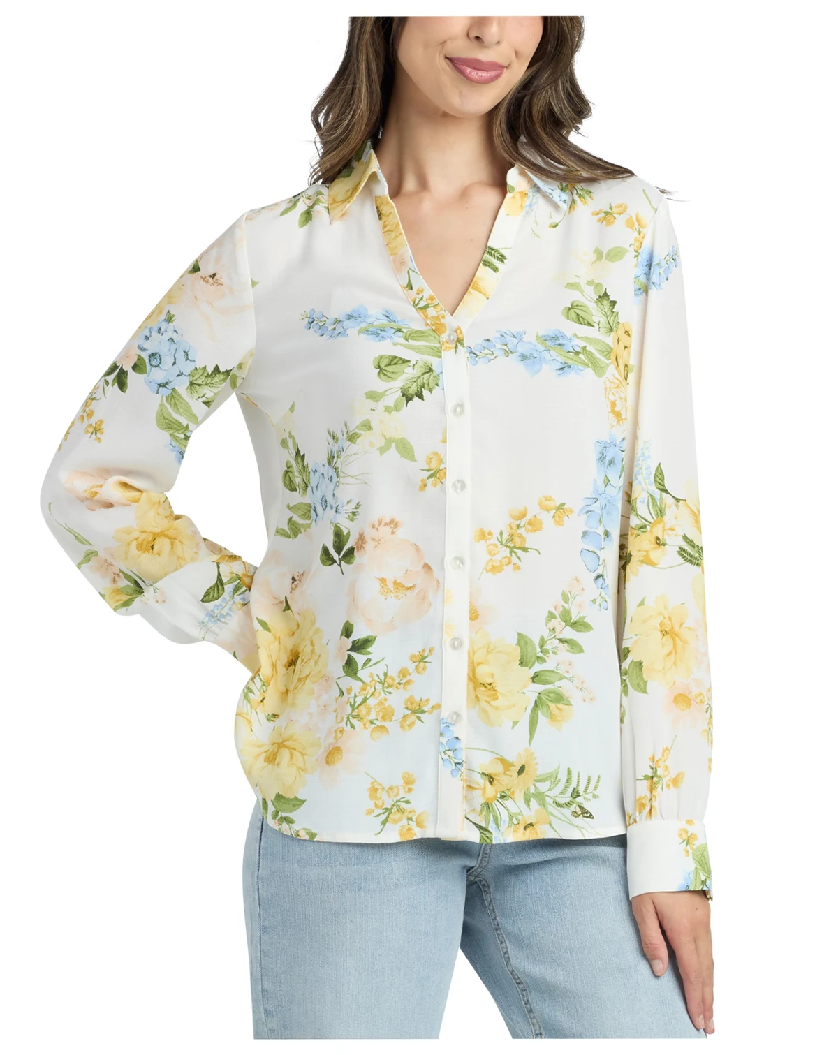 Women's Printed Button-Up Top
