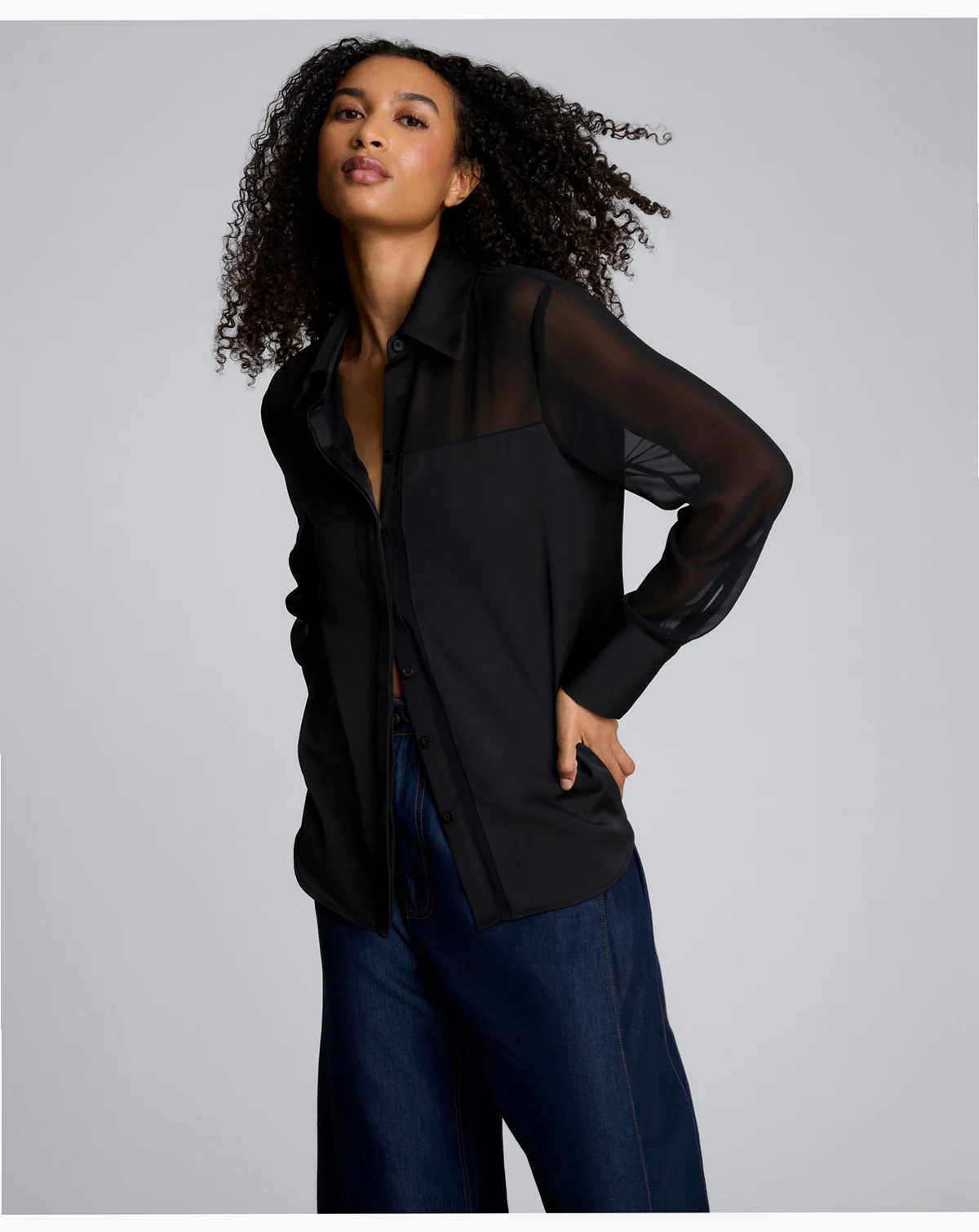 Women's' Button-Front Collar Neck Shirt