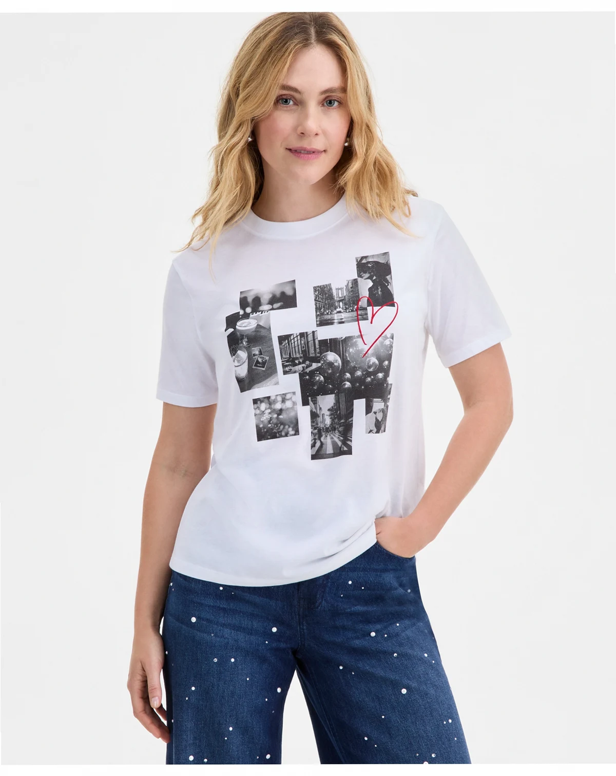 Women's Knit Photo Collage Graphic T-Shirt, Macy's Exclusive