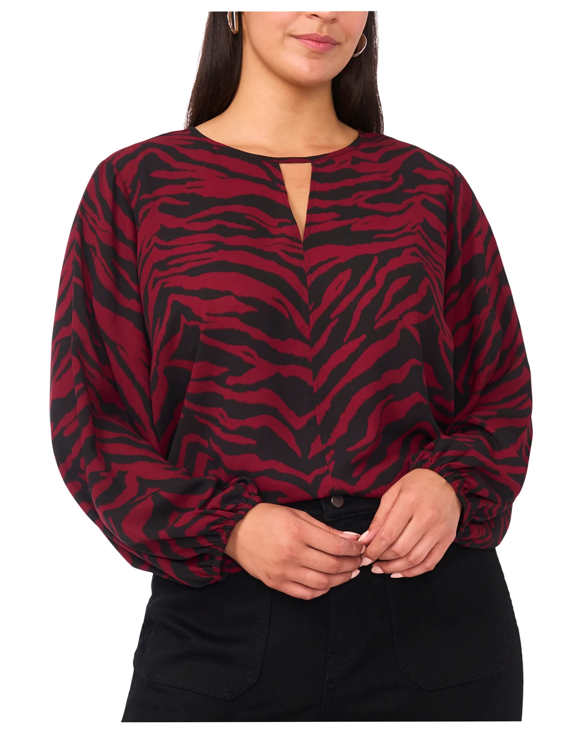 Plus Size Printed Long Sleeve Top